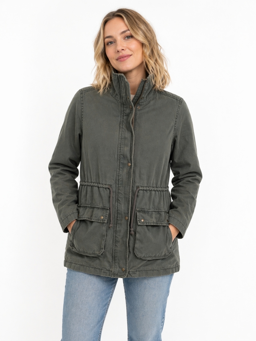 Old Navy Olive Green Canvas Utility Barn Jacket - Small